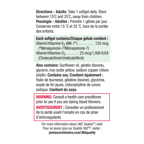 31000859 Jamieson Vitamin K2 & Vitamin D3 30 Softgels 9043_NFP