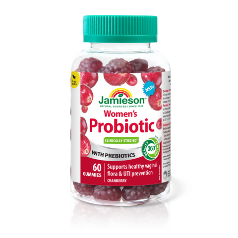 31002140 Jamieson Women's Health Probiotic Gummy Cranberry Flavour 60 Gummies 9656_R2054_GUM_WomensProbiotics_Cranberry_300cc_BTL_MAIN